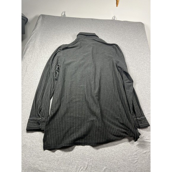 Diane Von Furstenberg DVF Concepts Top Button Down Gray Striped Small Vintage - Picture 7 of 9